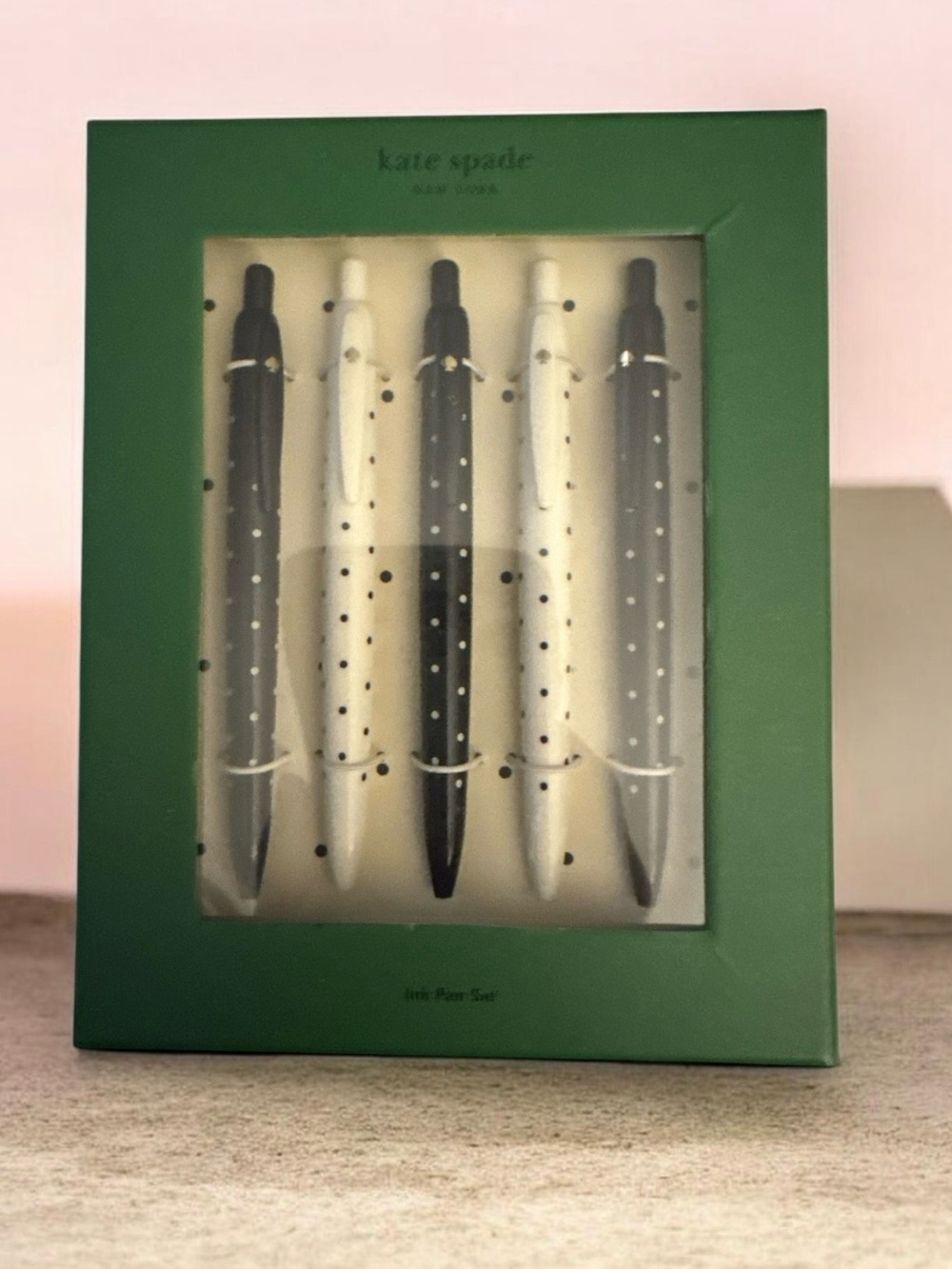 kate spade Black and White Polka Dot Pen Set - 5 Pack